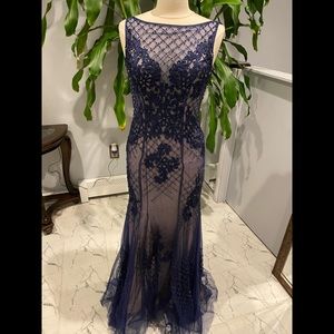 Embroidered evening gown